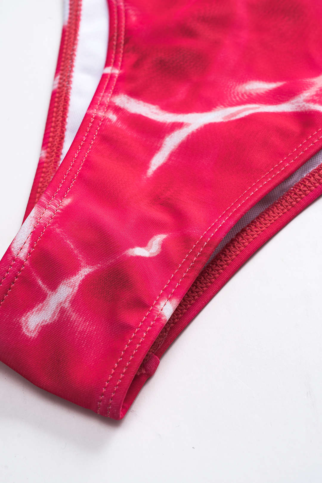 Tie-dye mesh bikini met strik
