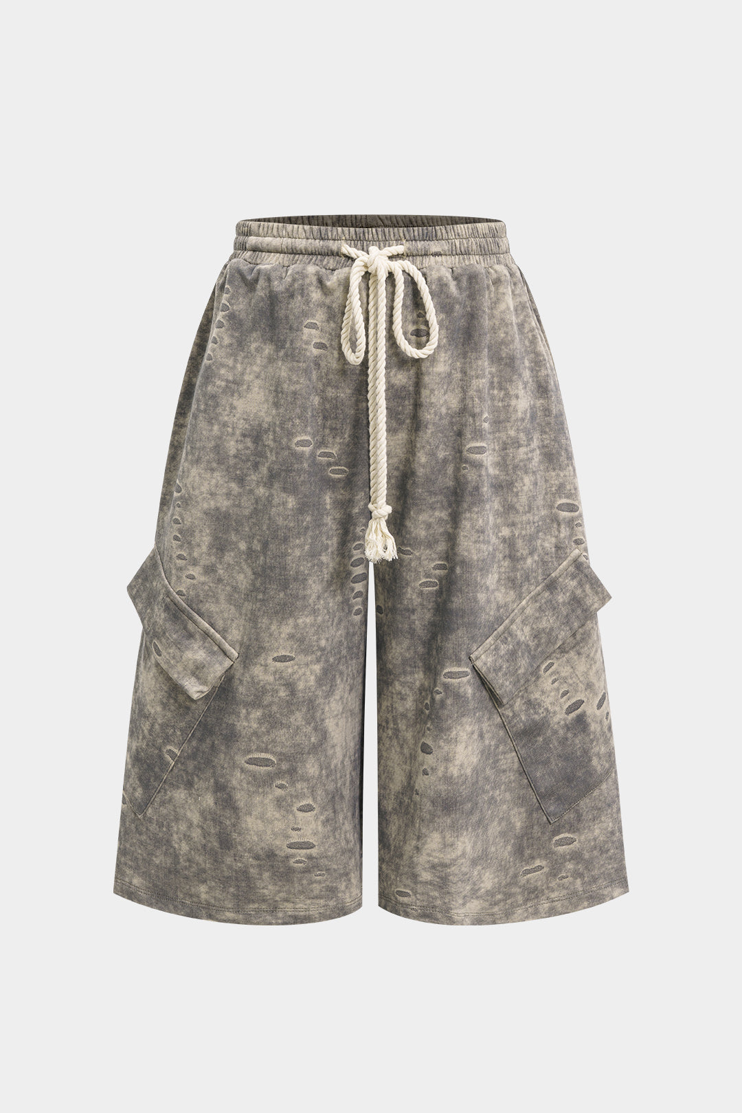 Verwassen short met strik en hoge taille