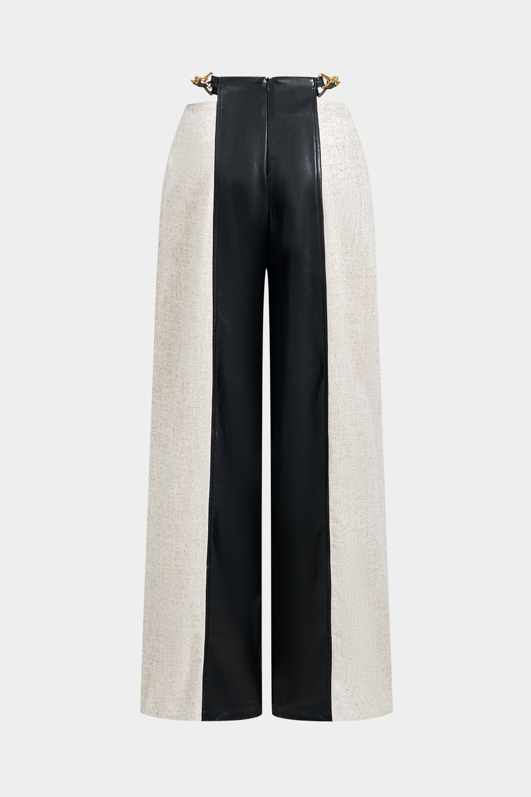 Metallic leren-look broek