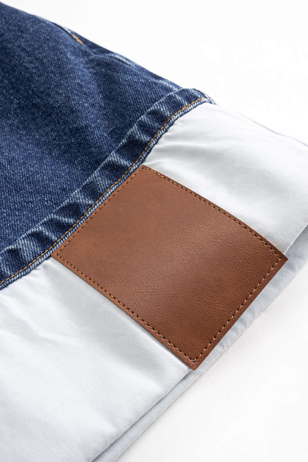 Denim patchwork minirok met rits