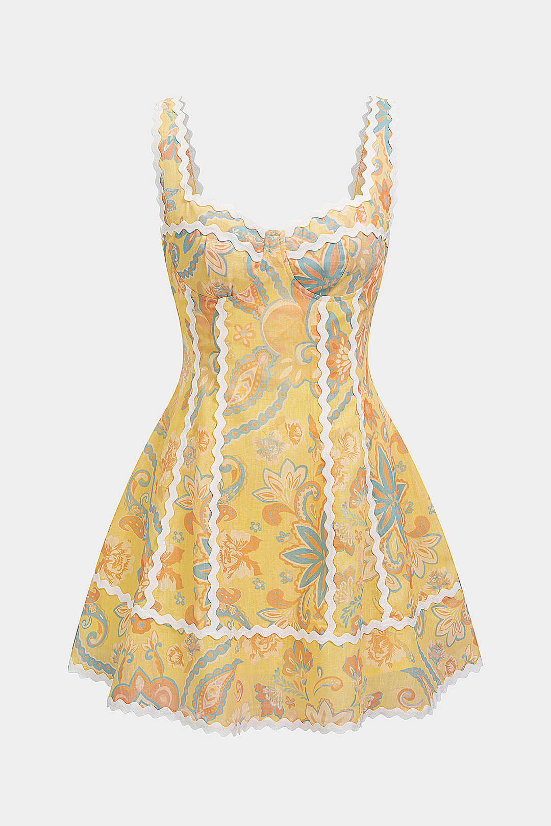 Paisley mouwloze minijurk