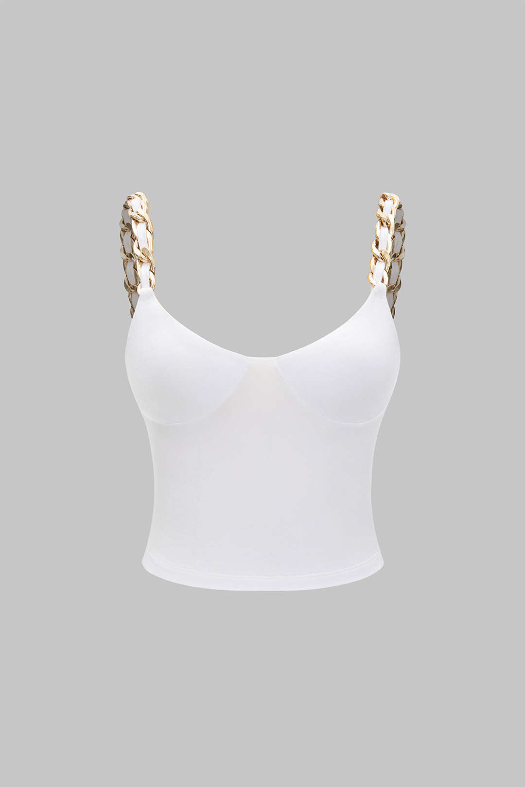 Mona - Metallic top met kettingdetail