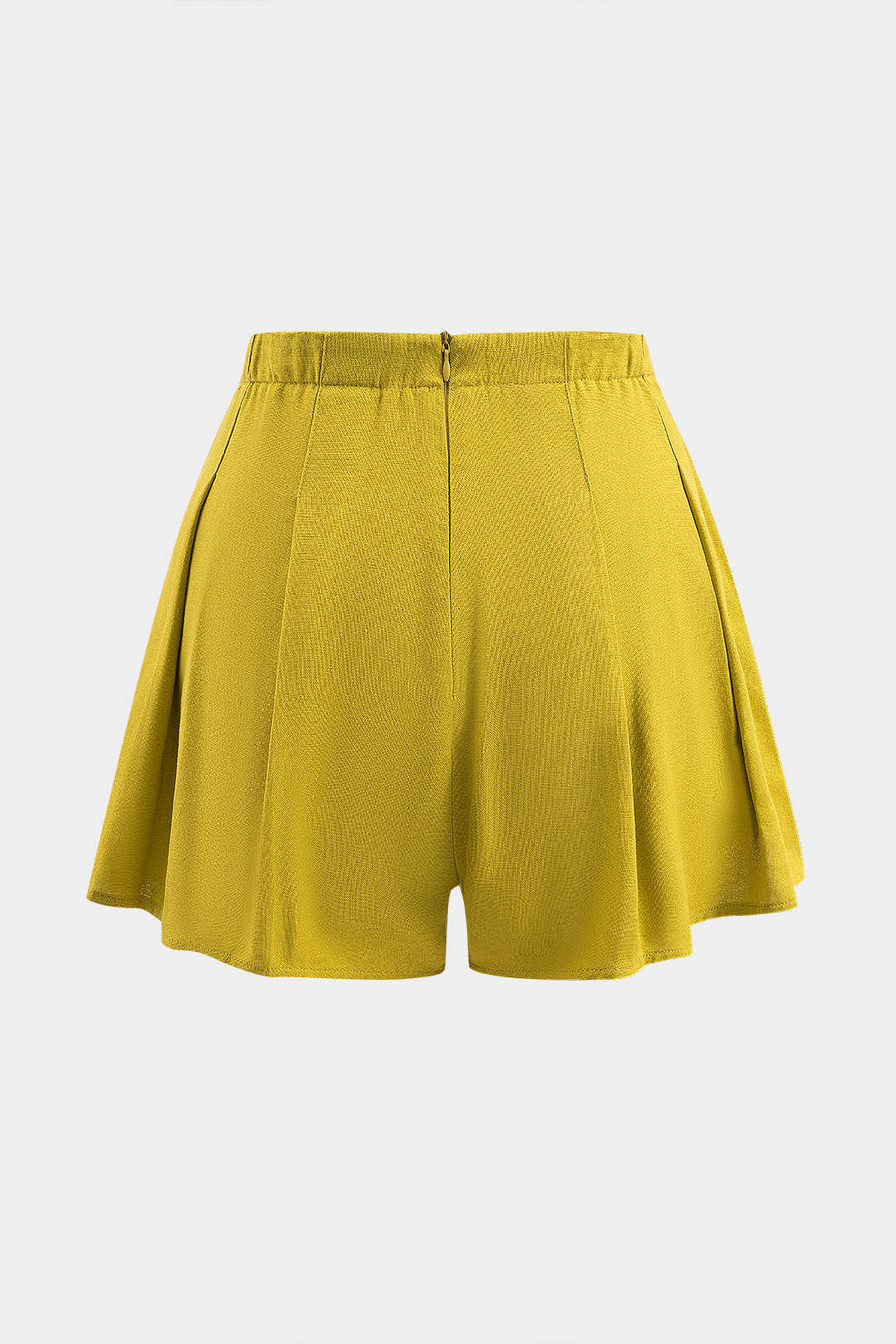 Linnen geplooide short met rits