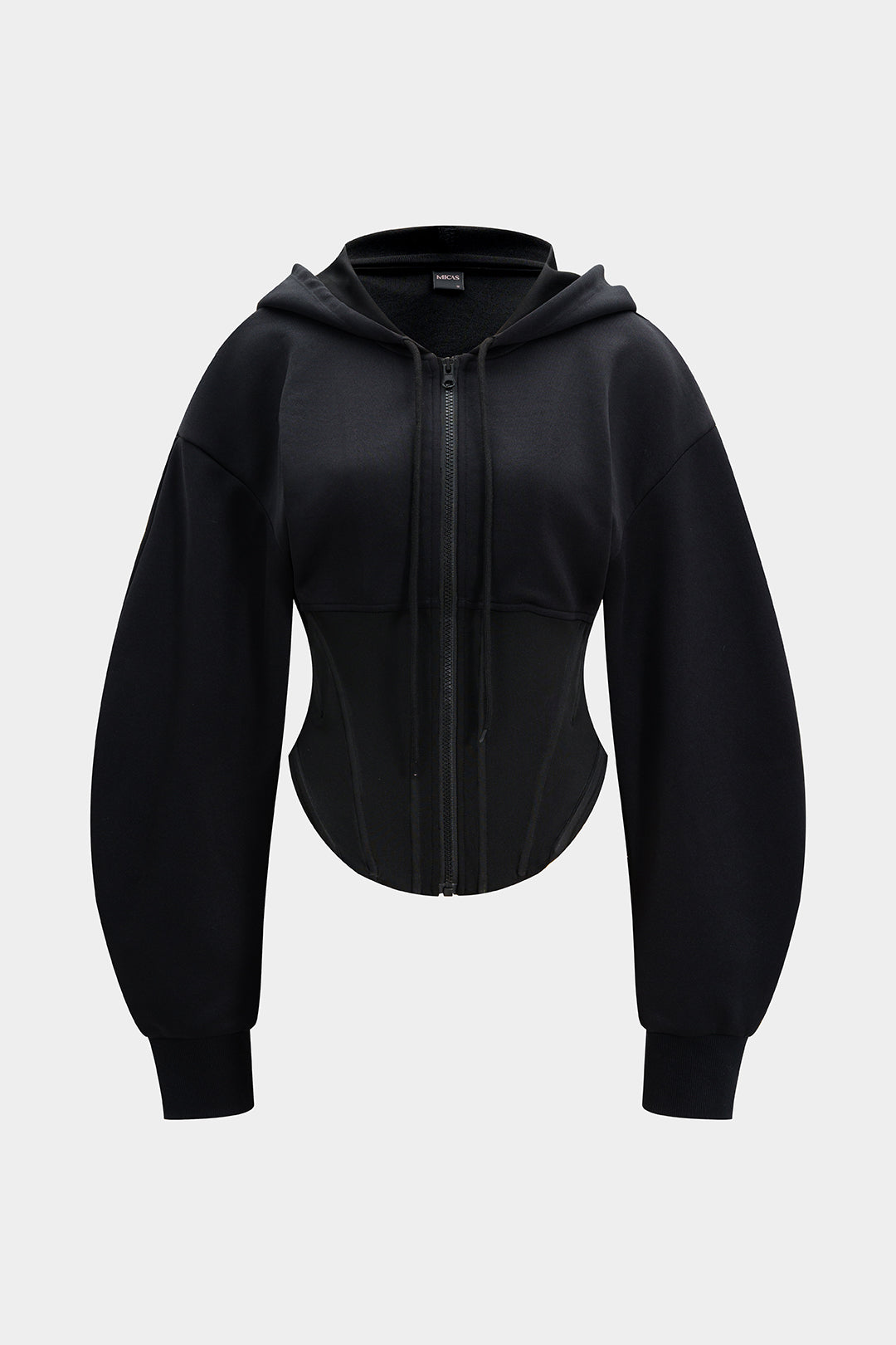 Hoodie met rits en trekkoord