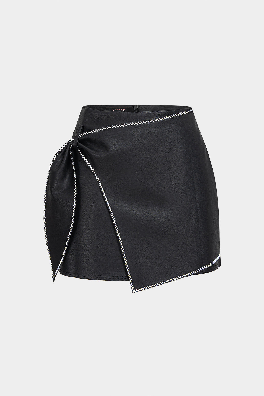 Lena - Leren-look asymmetrische minirok