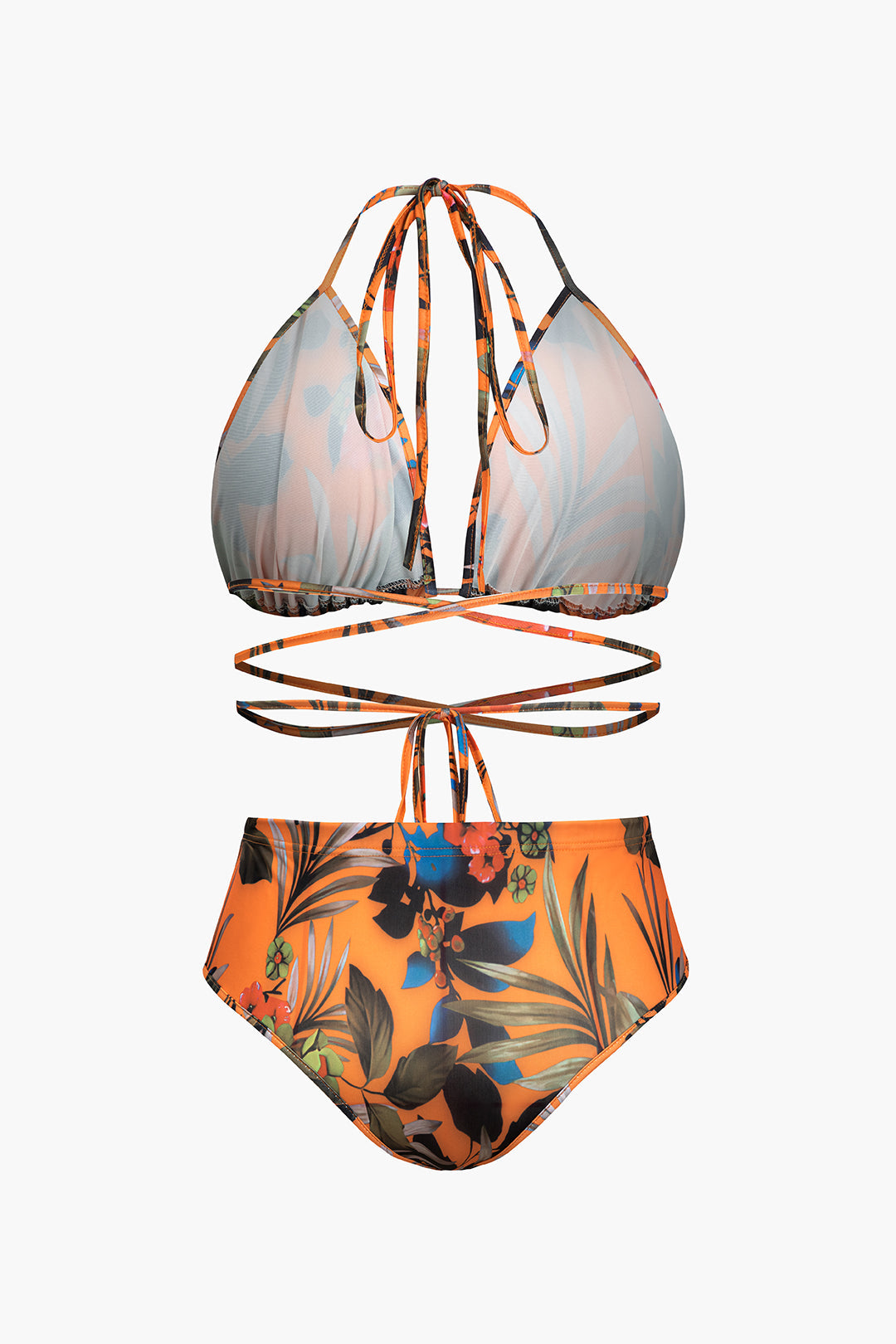 Bloemenprint set met bikini en broek