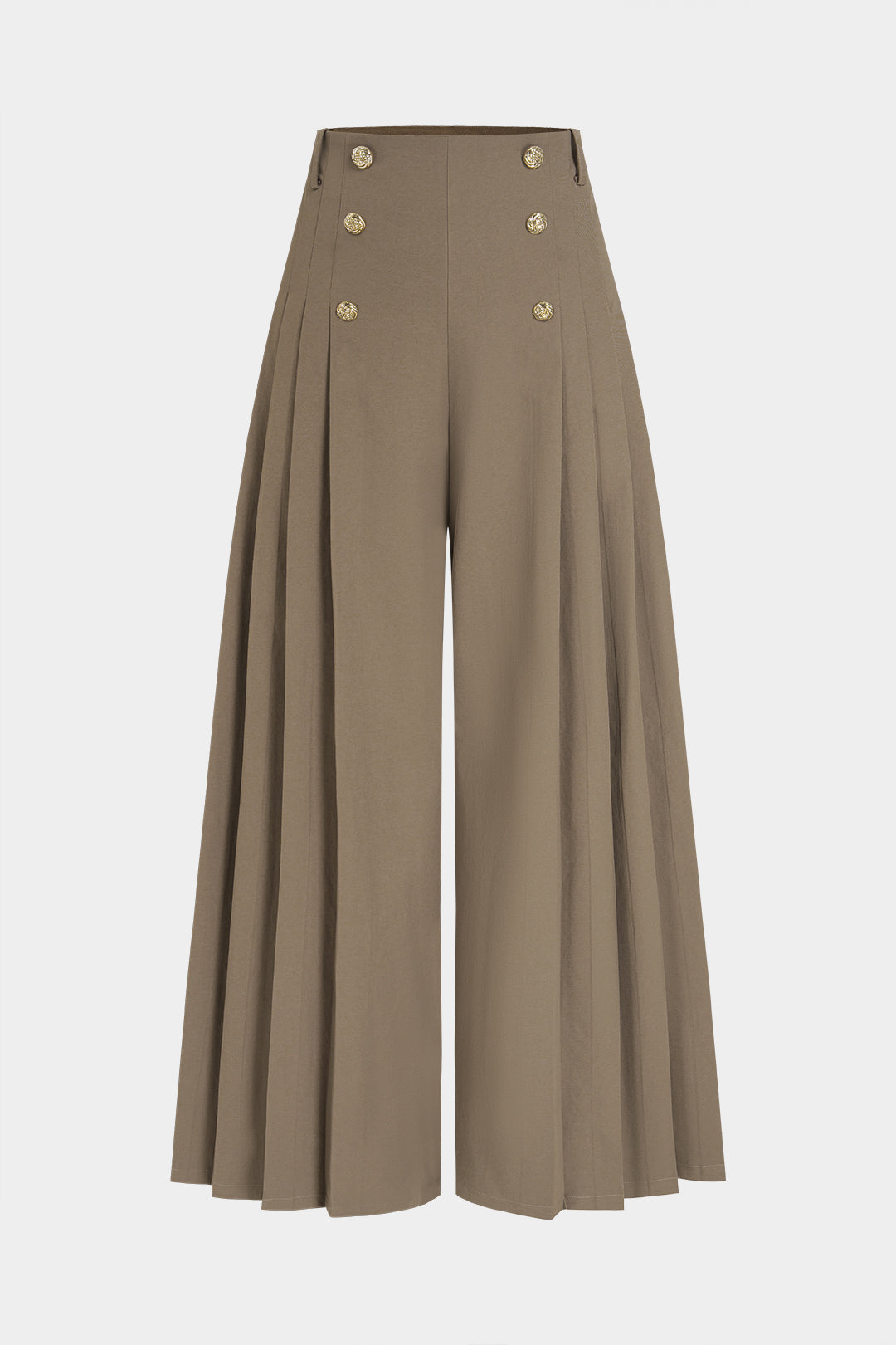 Noor - Geplooide broek met wijde pijpen