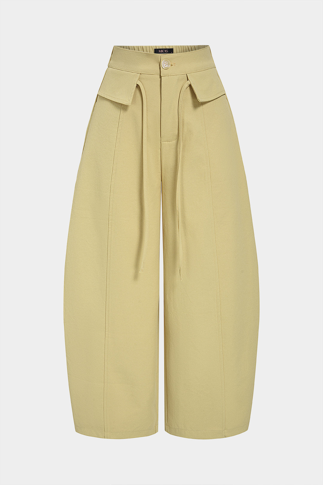 Hanna - Effen broek met hoge taille en wijde pijpen