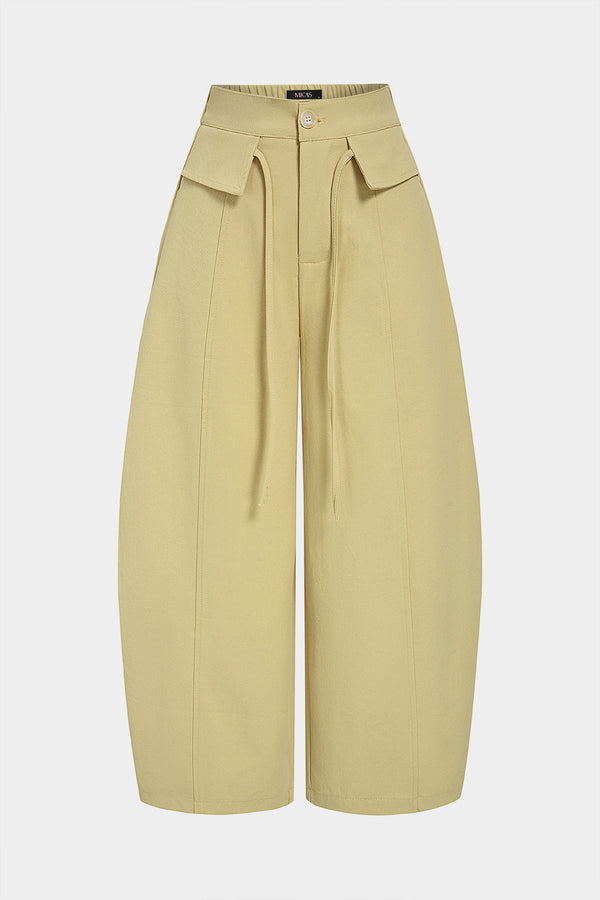 Hanna - Effen broek met hoge taille en wijde pijpen
