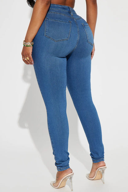 Klassieke Aansluitende Jeans met Hoge Taille