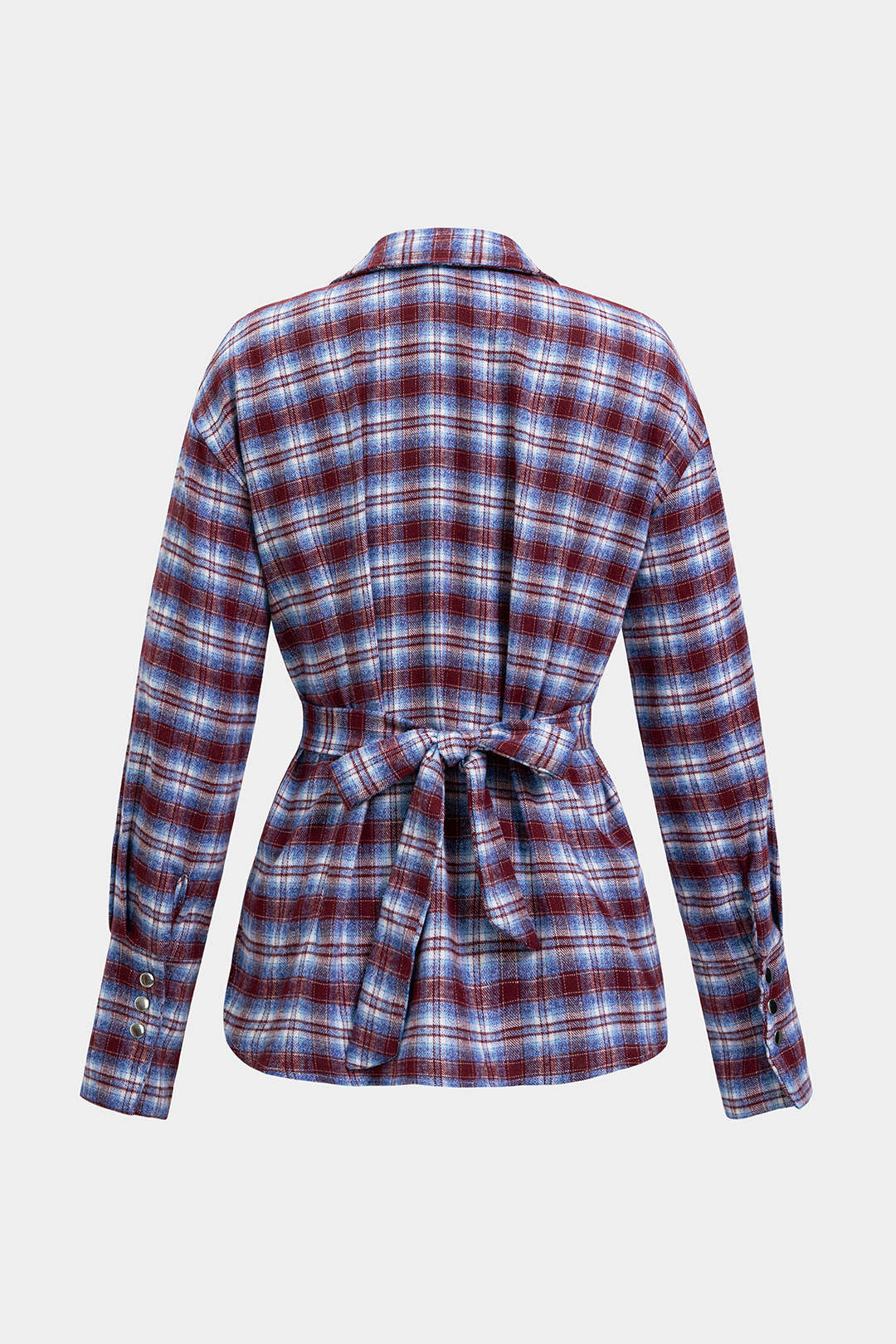 Lena - Geruite blouse met knoopjes en lange mouwen