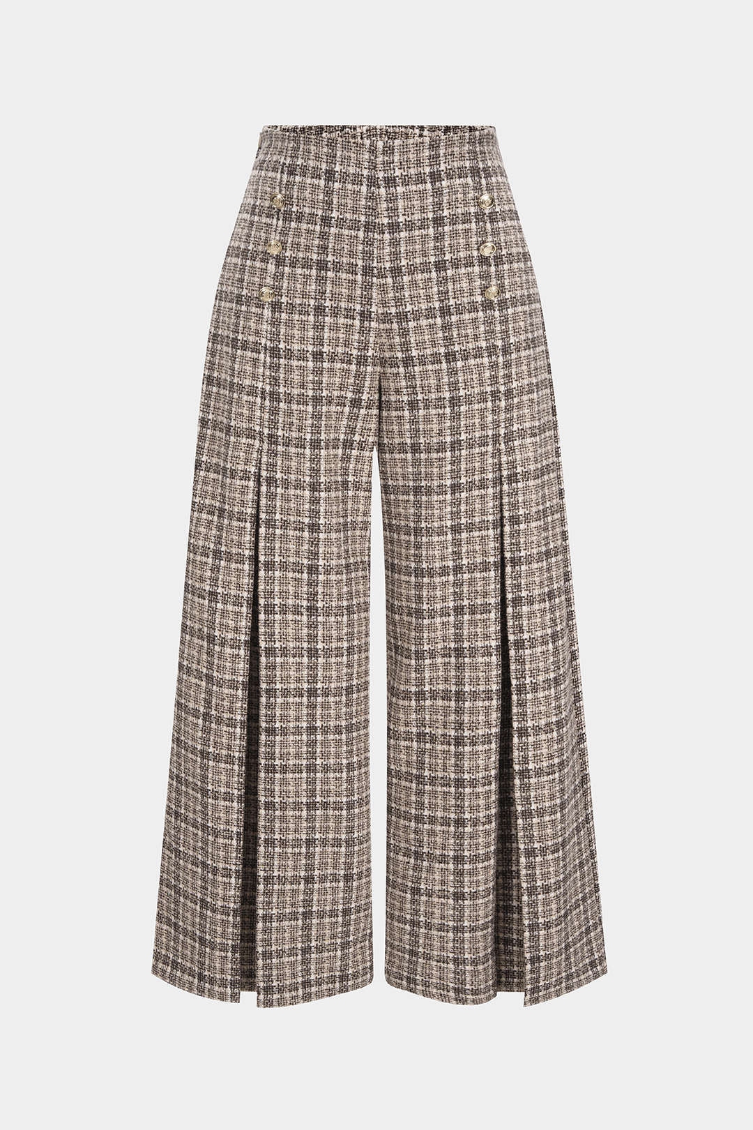 Geruite broek met rits en knoopjes