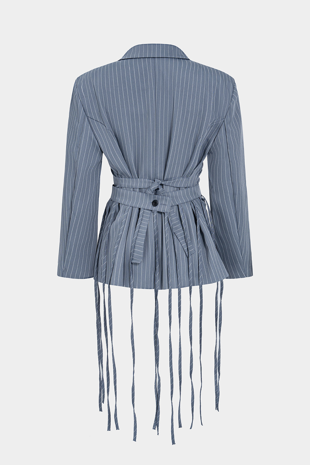 Blazer met reverskraag, franjes en ruches