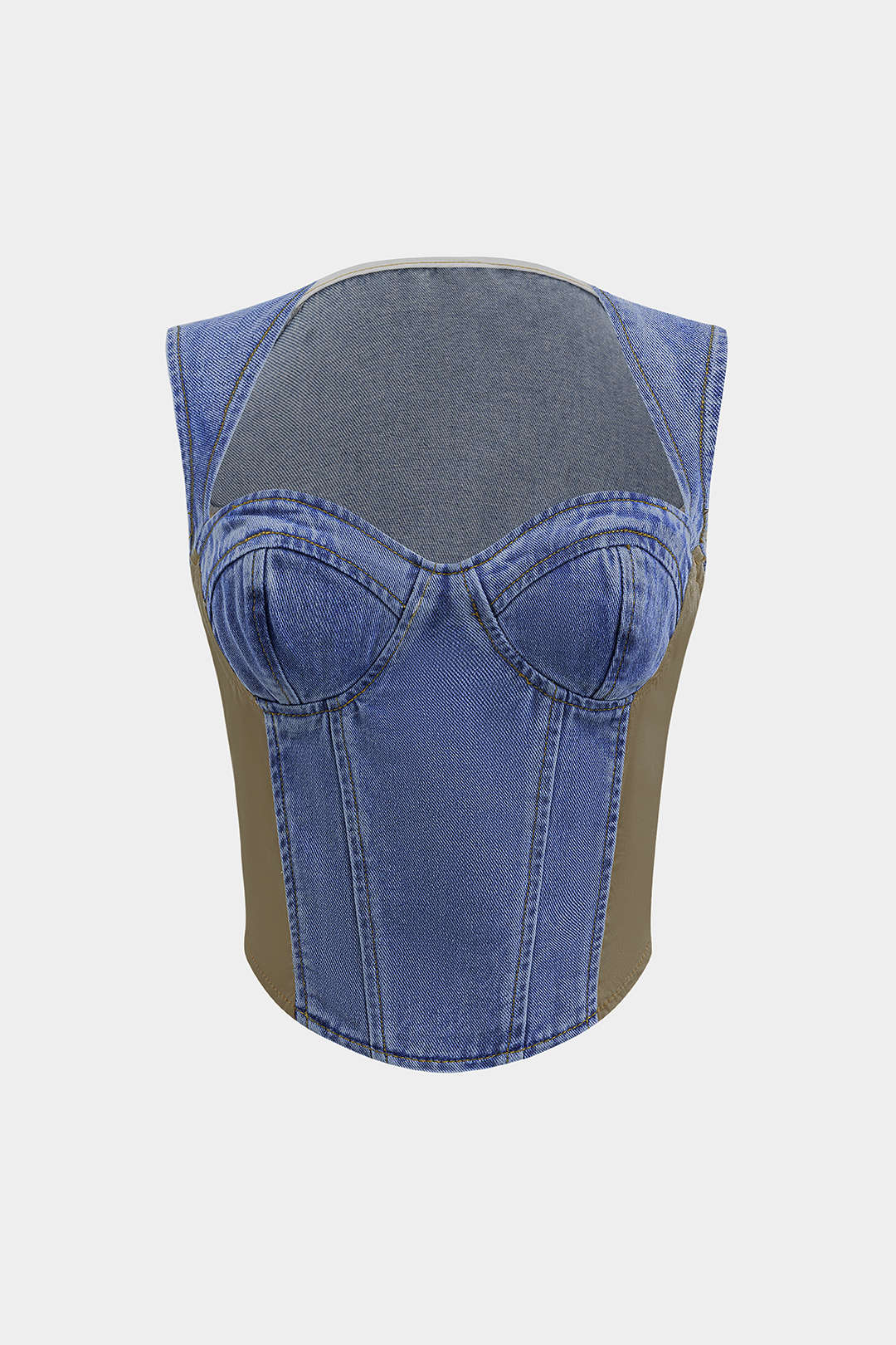 Denim patchwork top