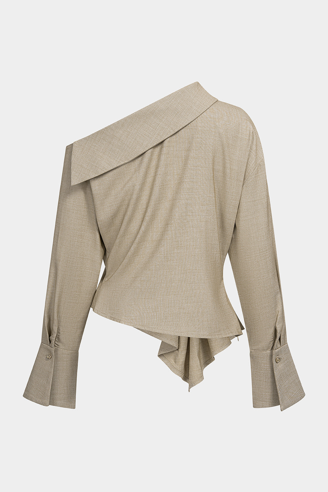 Asymmetrische blouse met één schouder en ruches