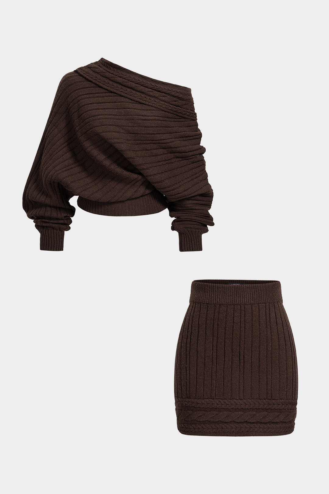 Amira - Gebreide set met top en minirok