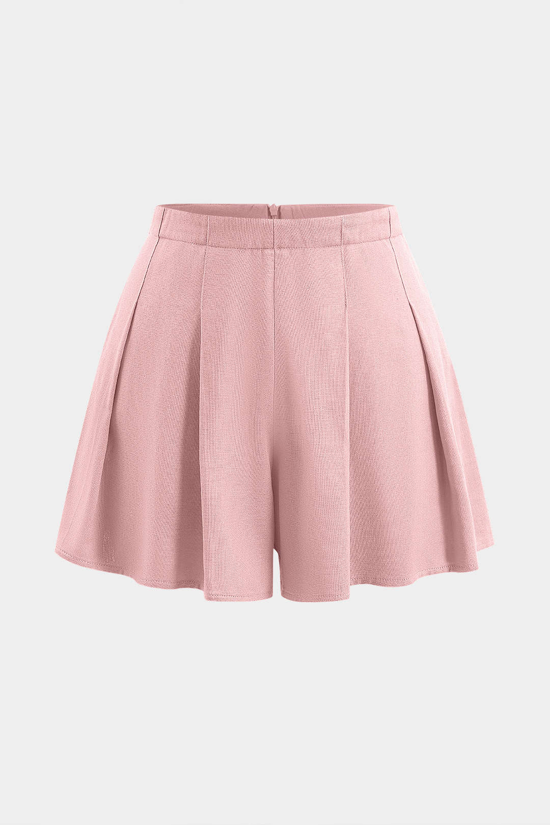 Linnen geplooide short met rits