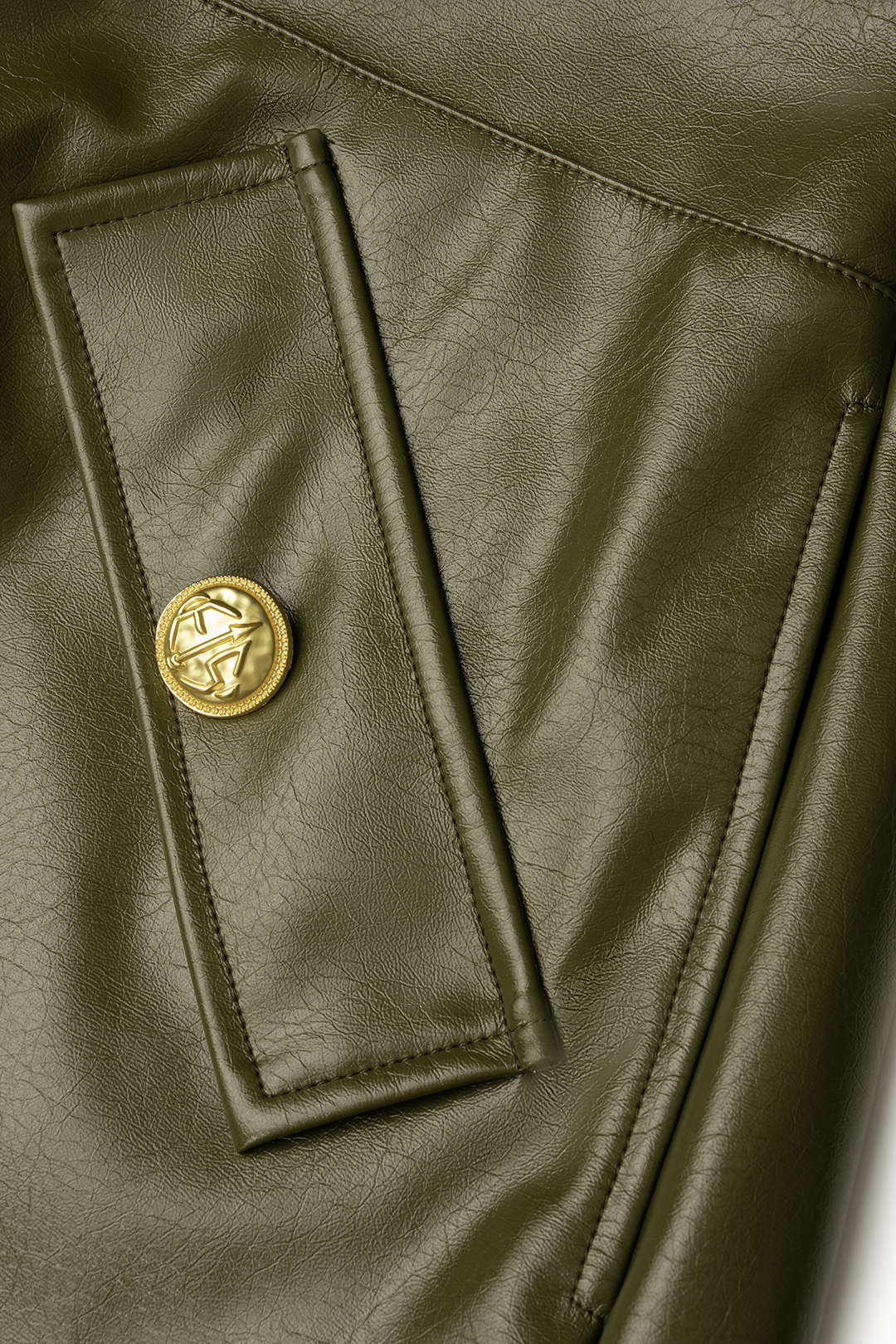 Leren-look metallic minirok met zakken