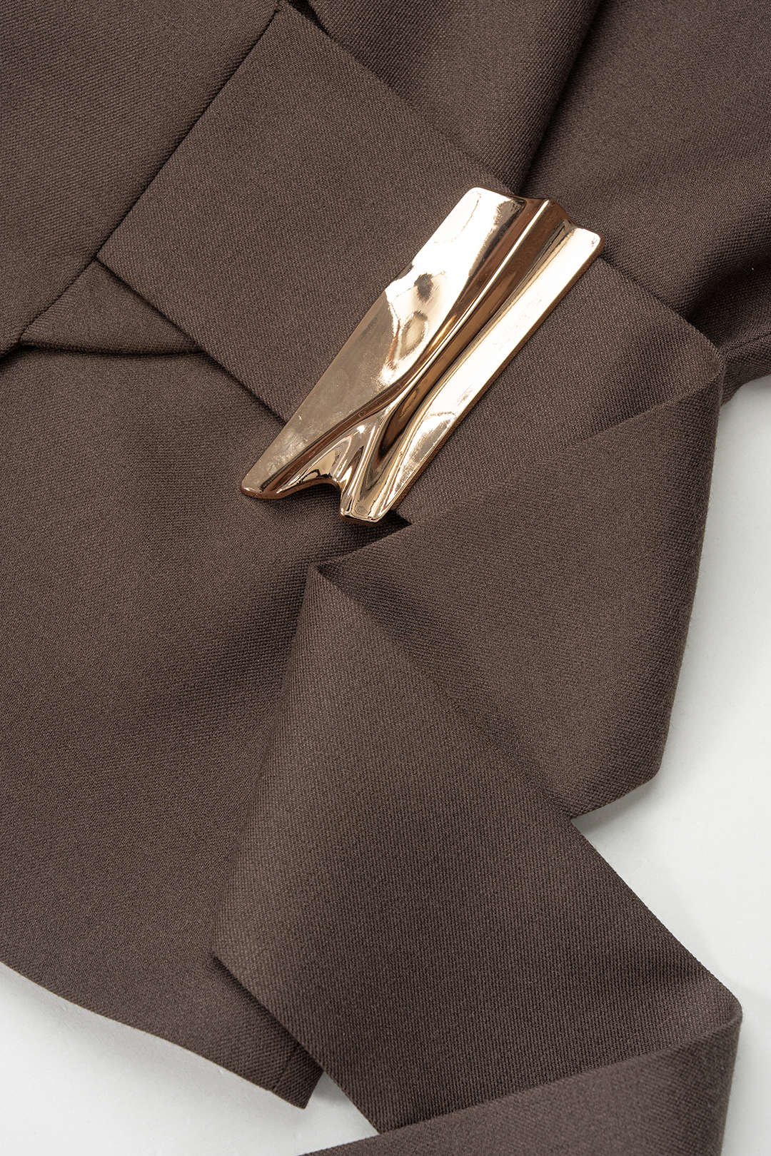 Metallic asymmetrische blazer met strik