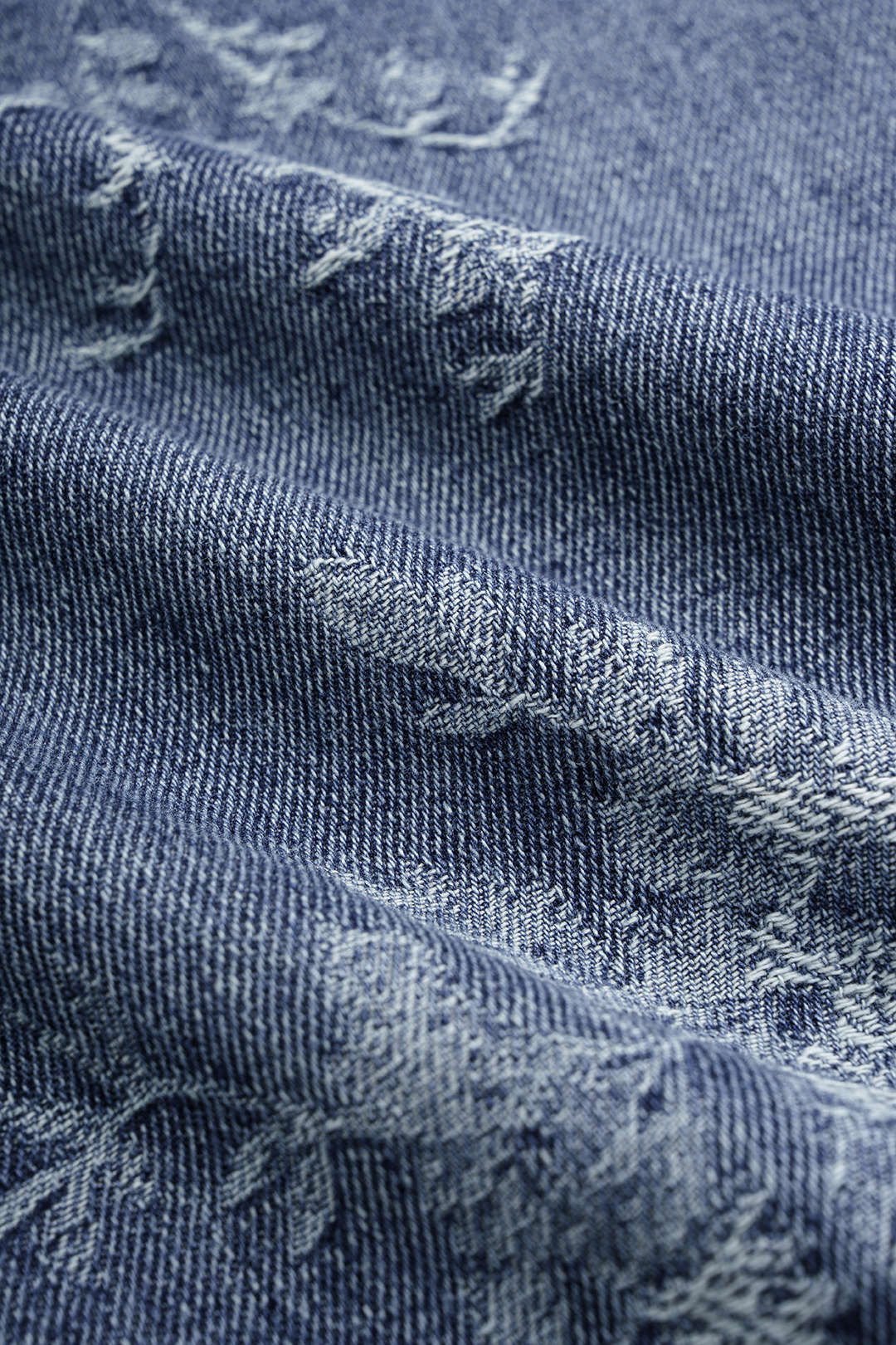 Jacquard jeans met zakken en wijde pijpen