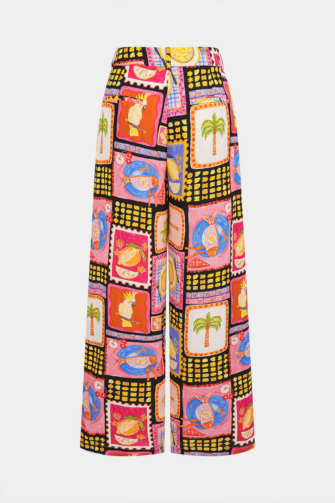 Broek met hoge taille en rechte pijp