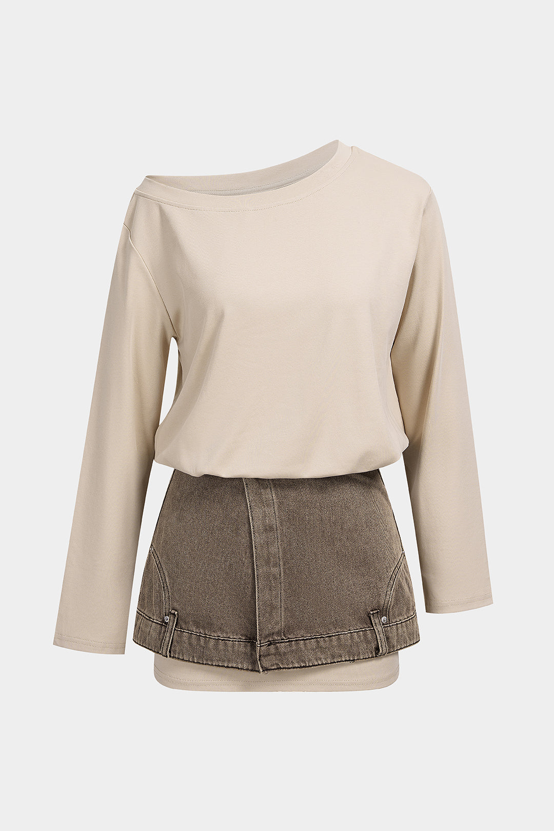 Vesna - Denim set met top en minirok