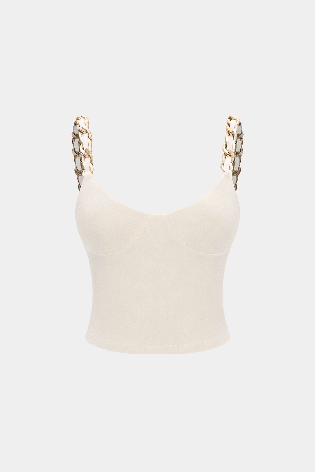 Mona - Metallic top met kettingdetail