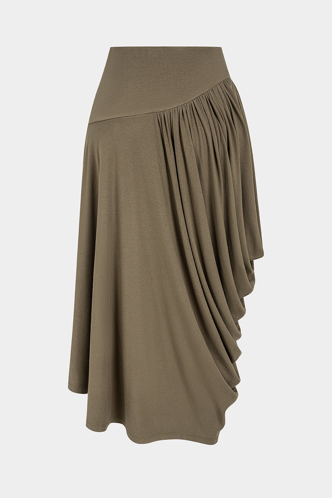 Mona - Effen asymmetrische rok met ruches