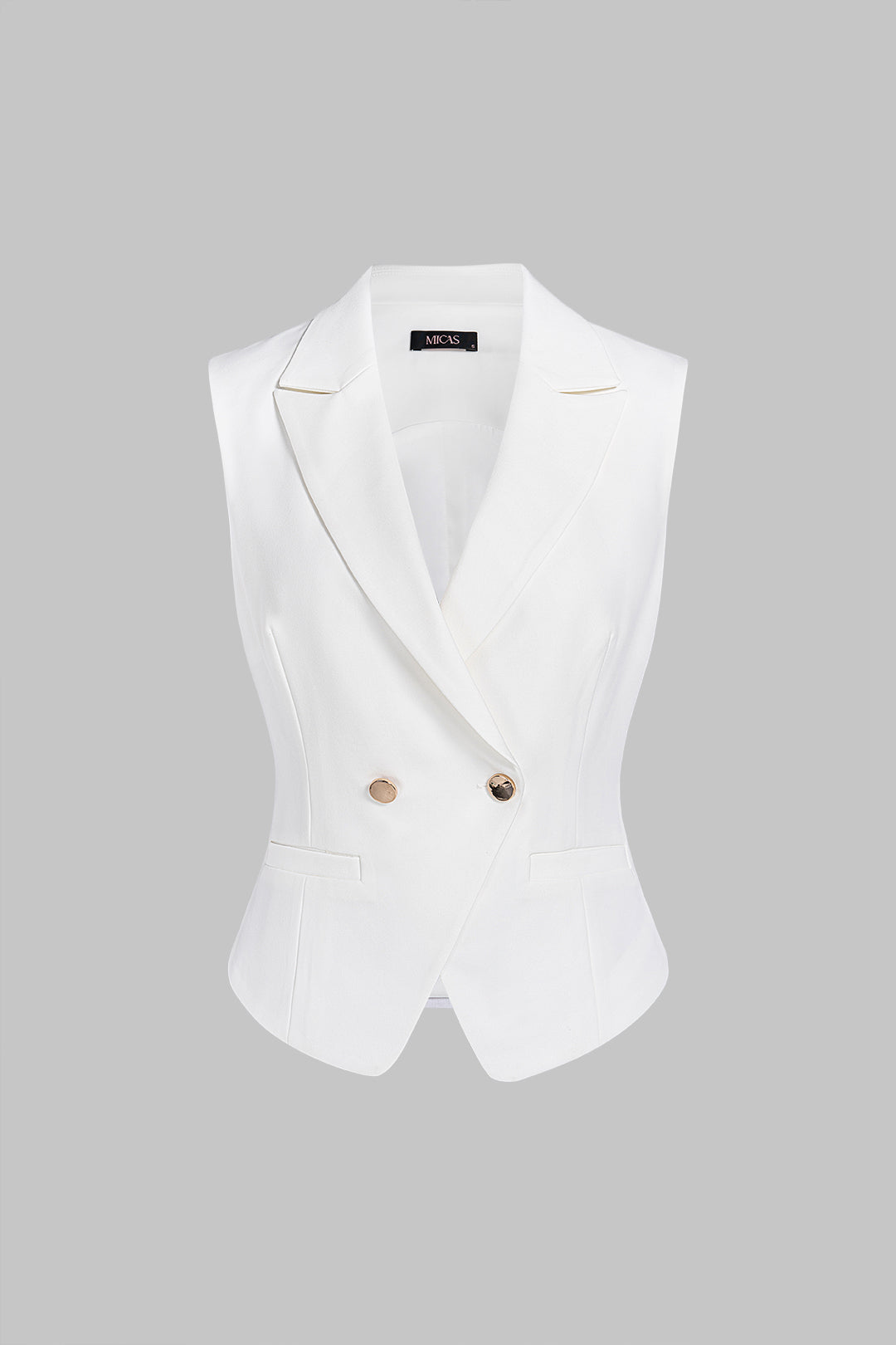 Gilet met reverskraag en knoopjes