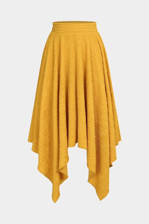 Gestructureerde asymmetrische rok met hoge taille