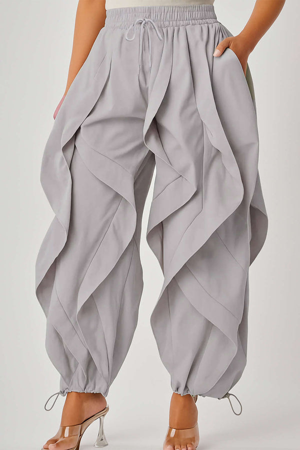 Pantalon met trekkoord en volants