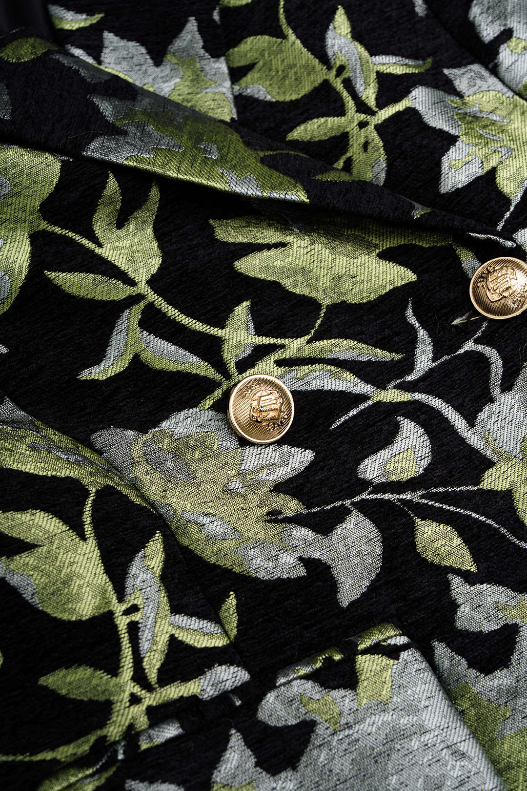 Jacquard metallic blazer met knoopjes