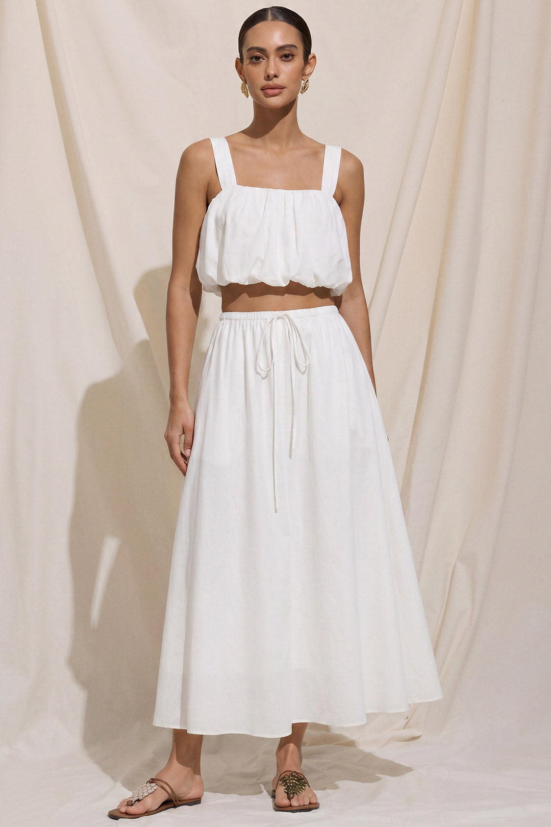 Effen set met tanktop en rok