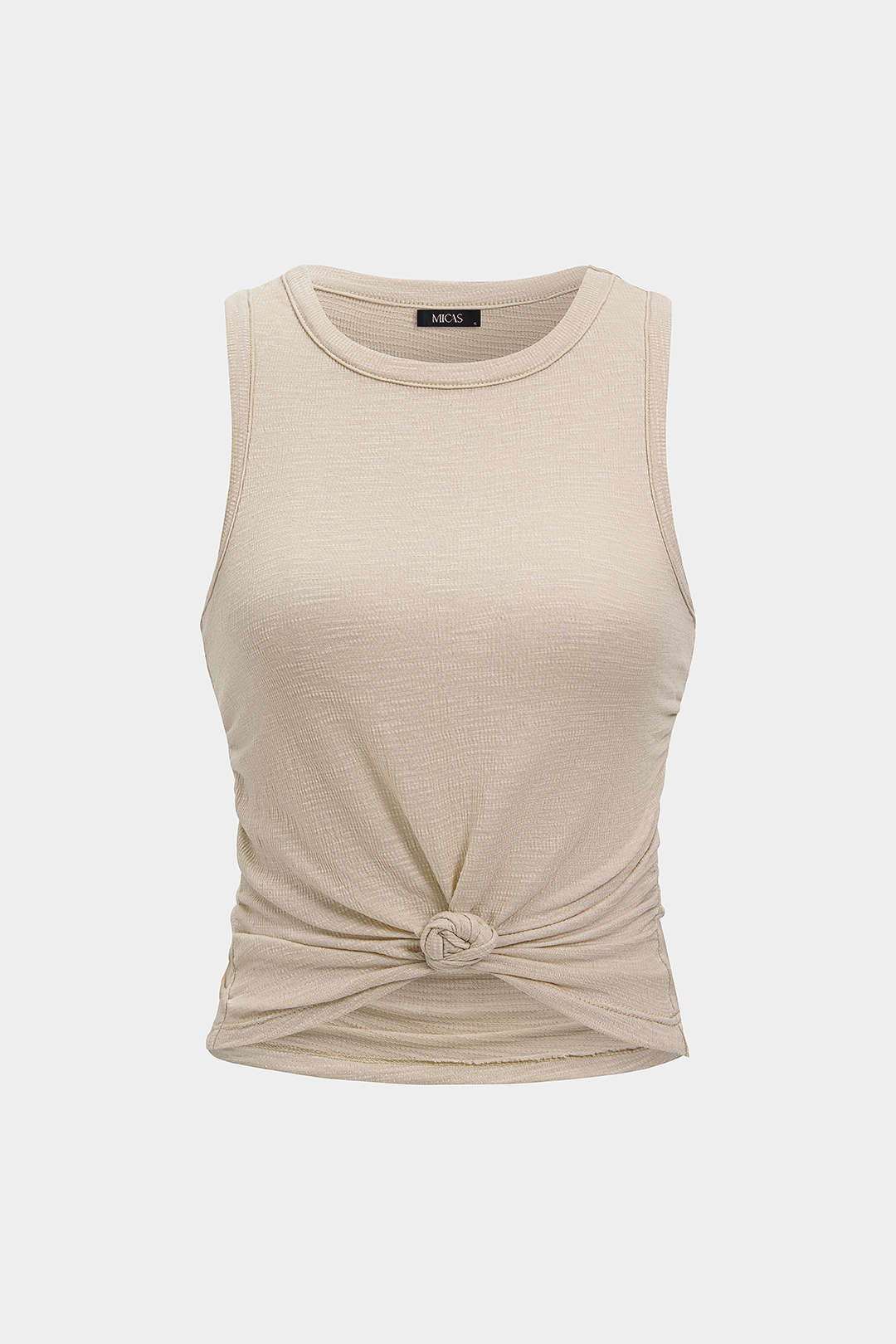 Tanktop met ronde hals en knoopdetail