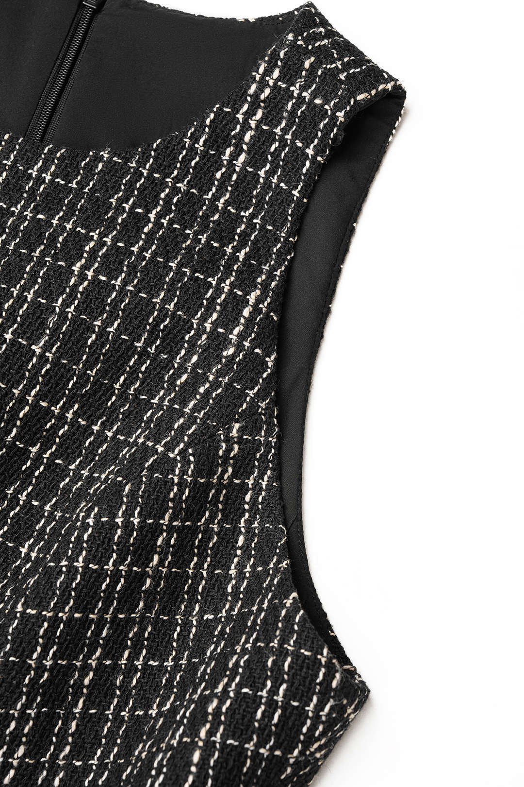 Geruite tanktop met ronde hals
