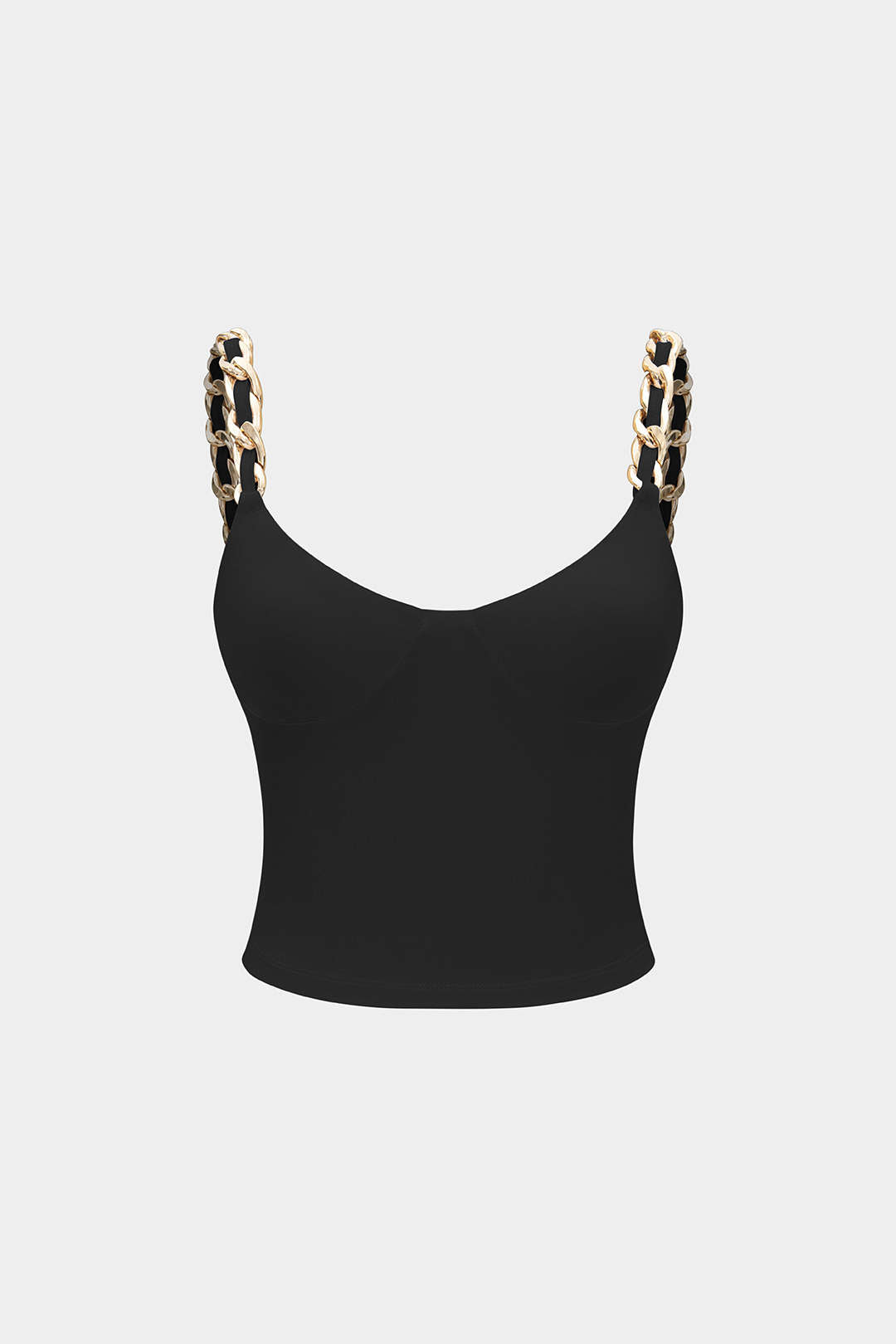 Mona - Metallic top met kettingdetail