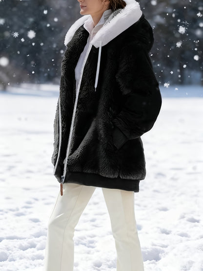 Fleece Jacket with Hood and Zipper