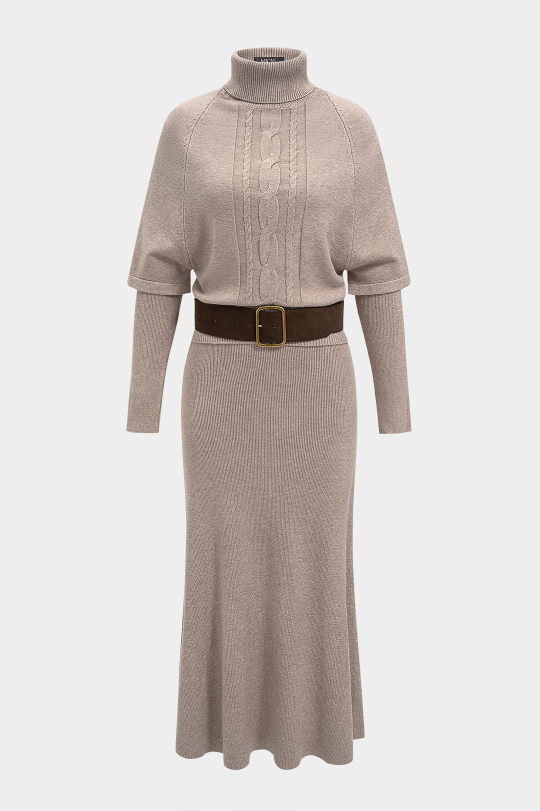 Gebreide set met top en maxijurk