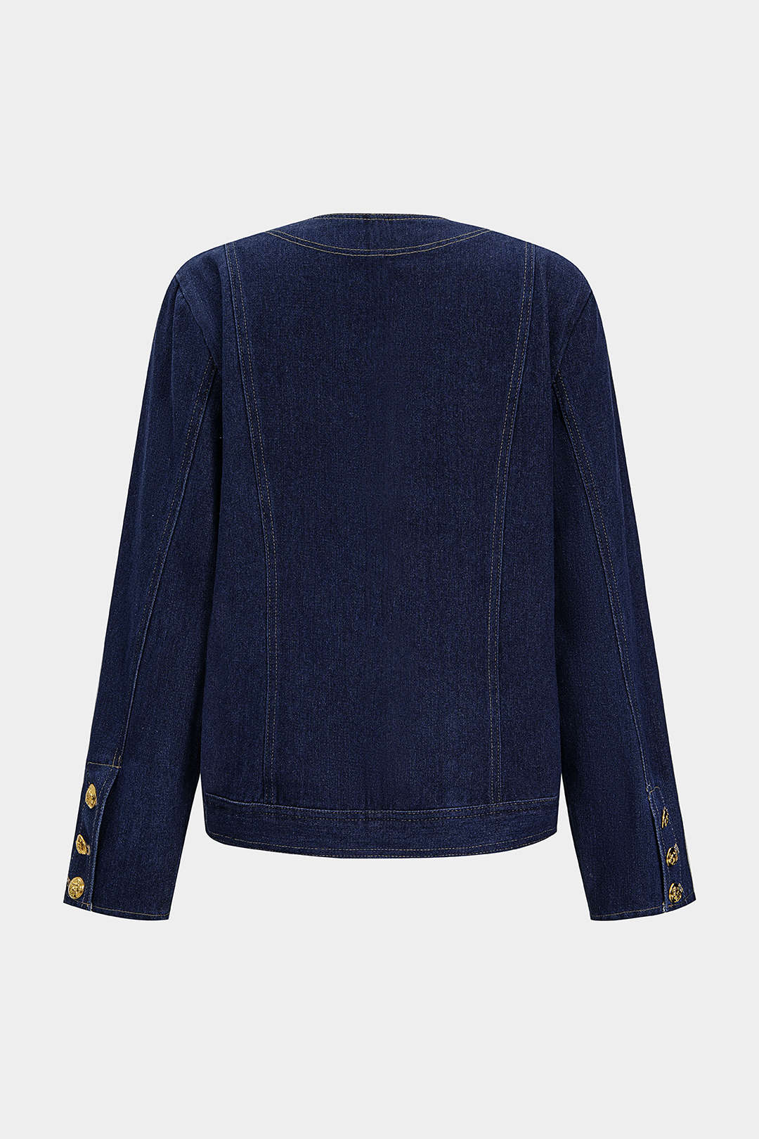 Denim metallic item met knoopjes en zakken