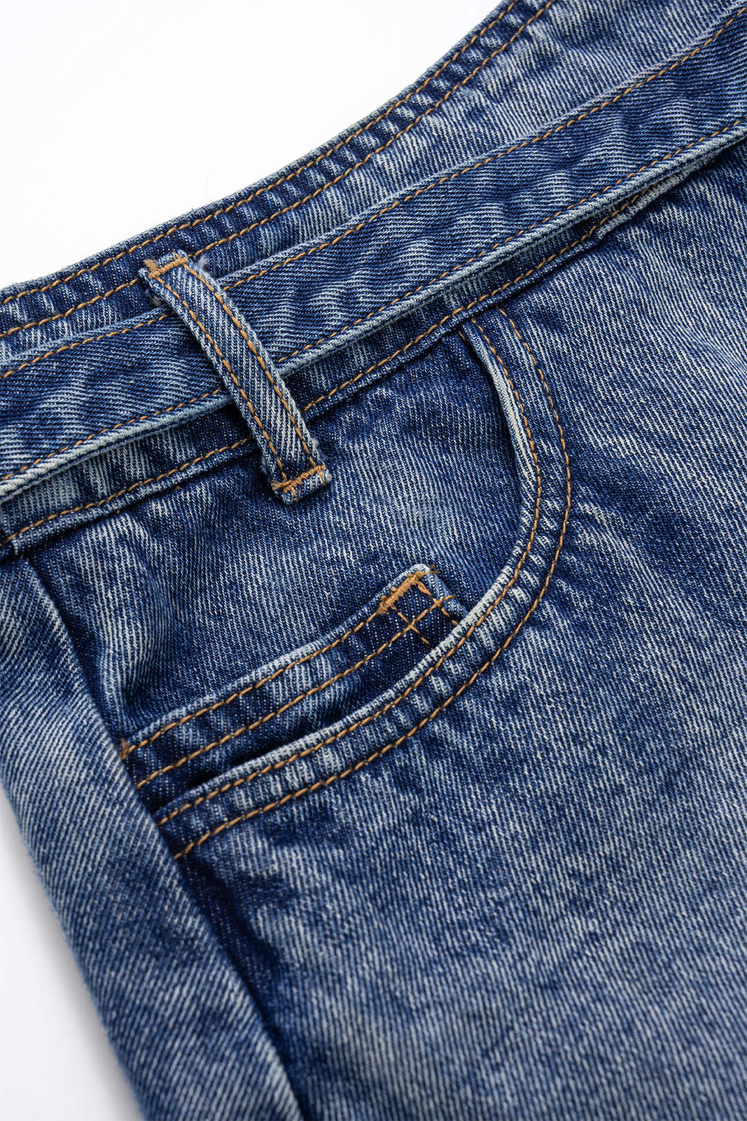 Denim mesh rok met hoge taille