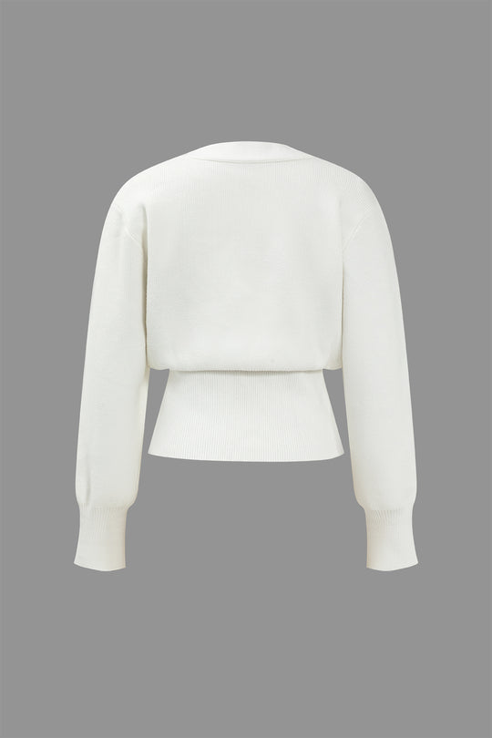 V-neck cardigan sweater