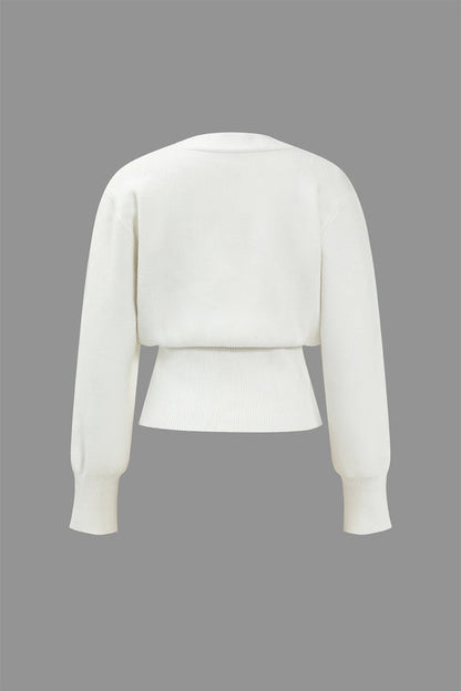 V-neck cardigan sweater