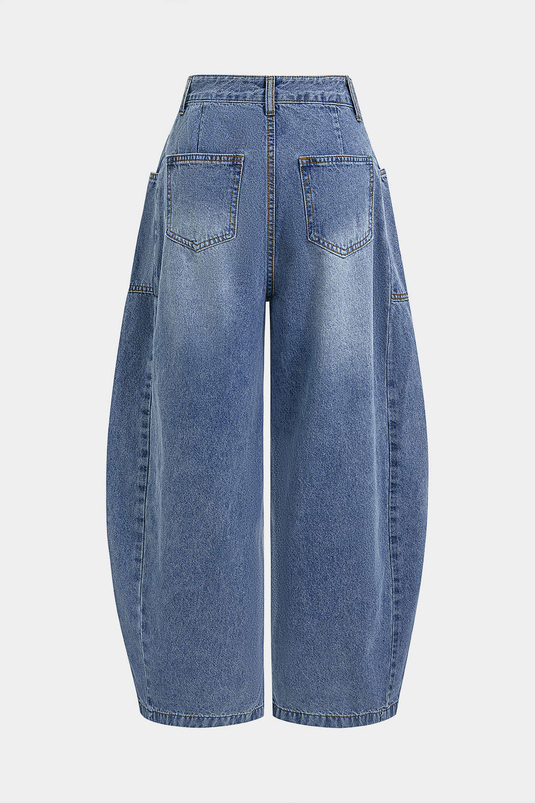 Denim item met zakken en wijde pijpen