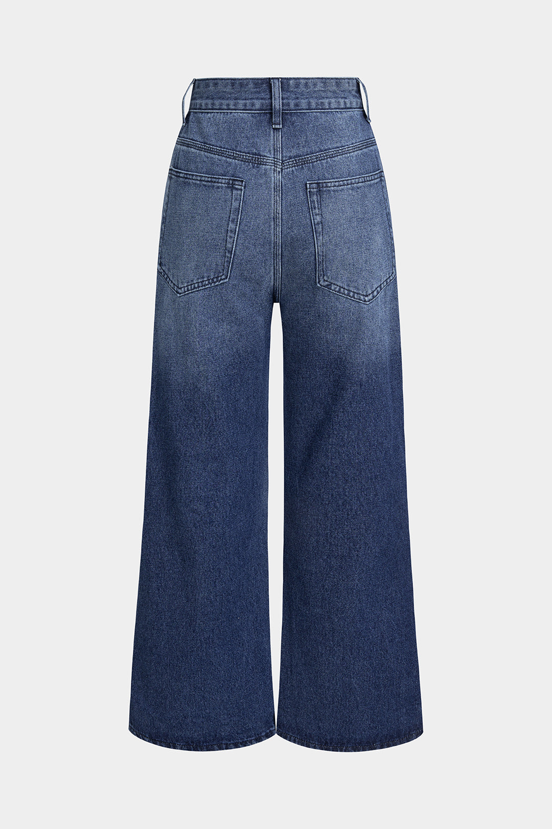 Jeans met knoopjes, hoge taille en split