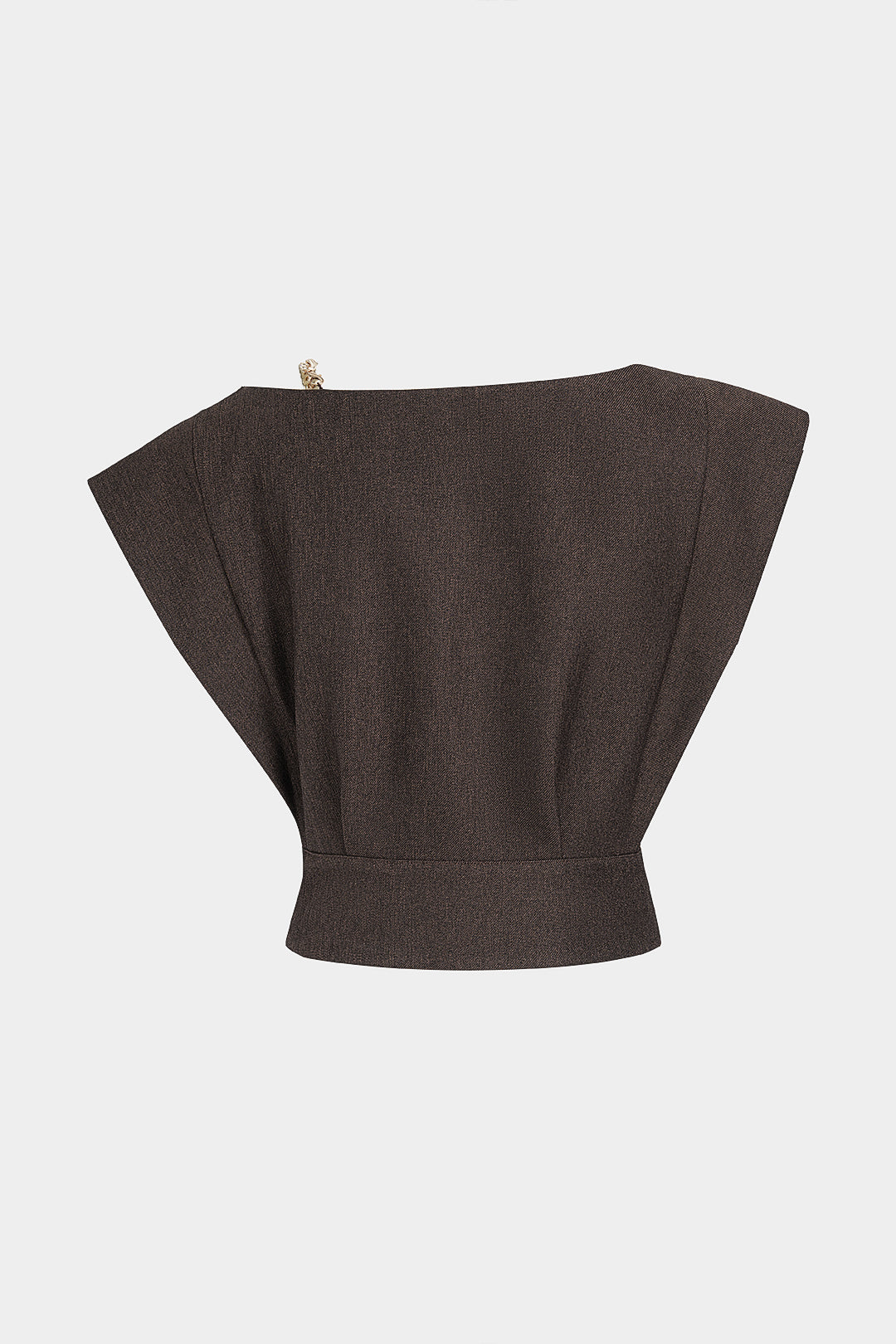 Asymmetrisch metallic gilet met V-hals en knoopjes