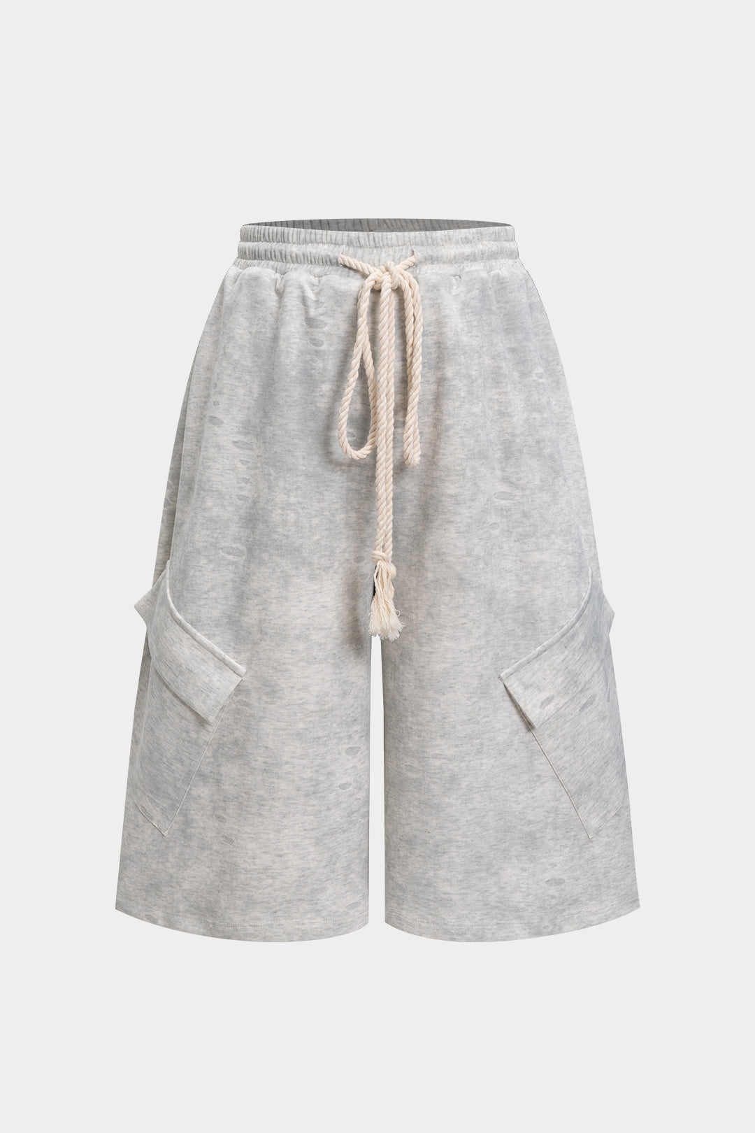 Verwassen short met strik en hoge taille