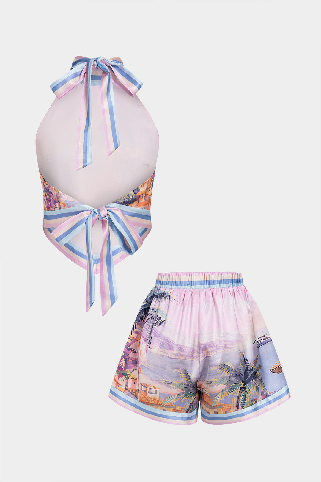 Bloemenprint set met top en short