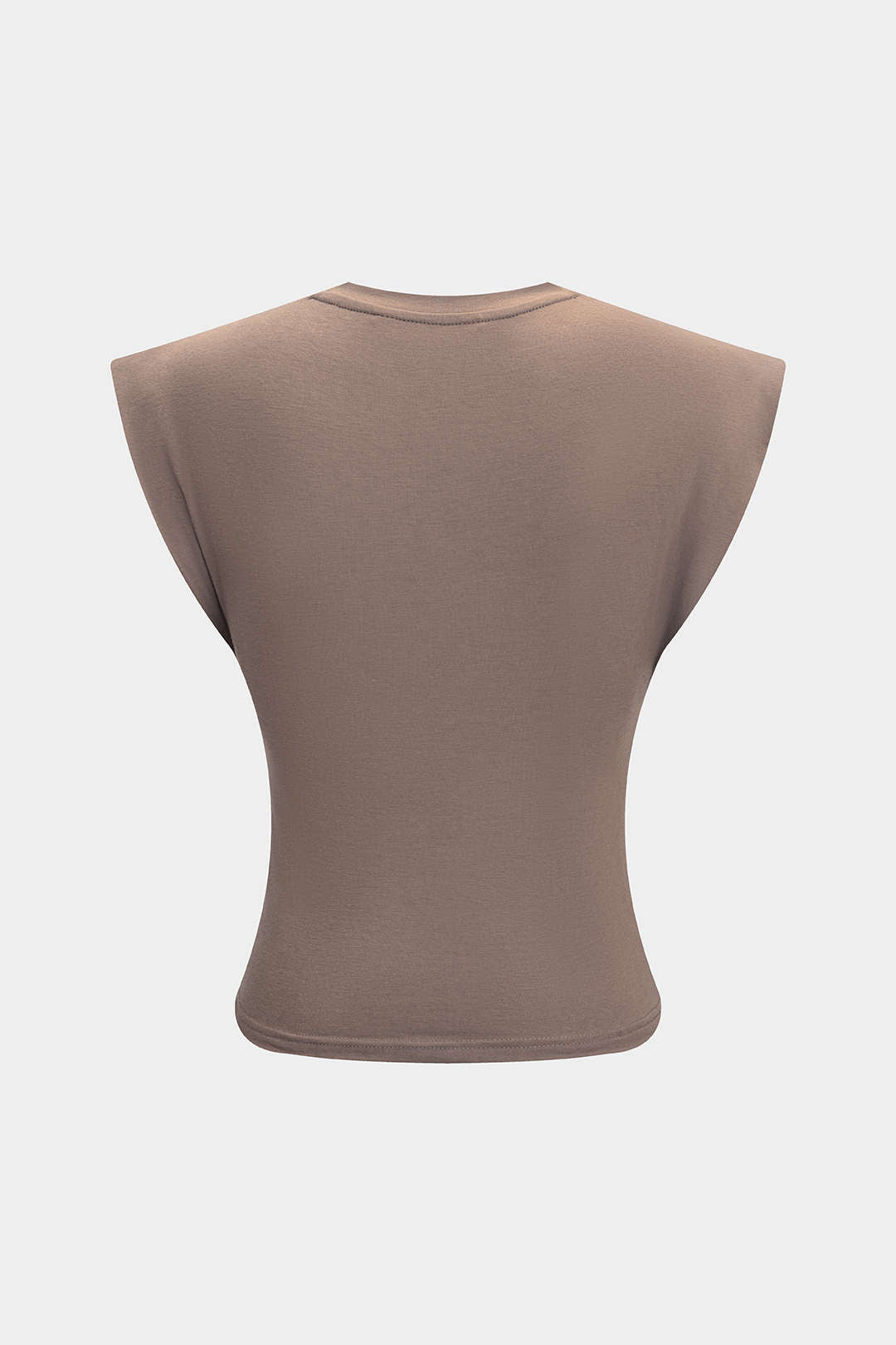 Effen T-shirt met gedraaid detail en ronde hals