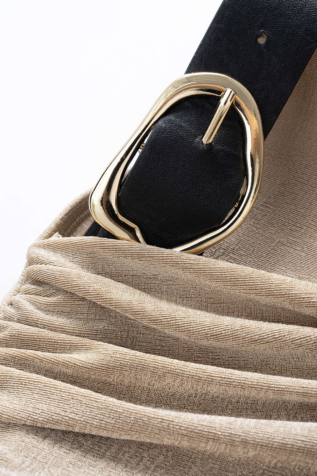 Strapless top met ruches en riem