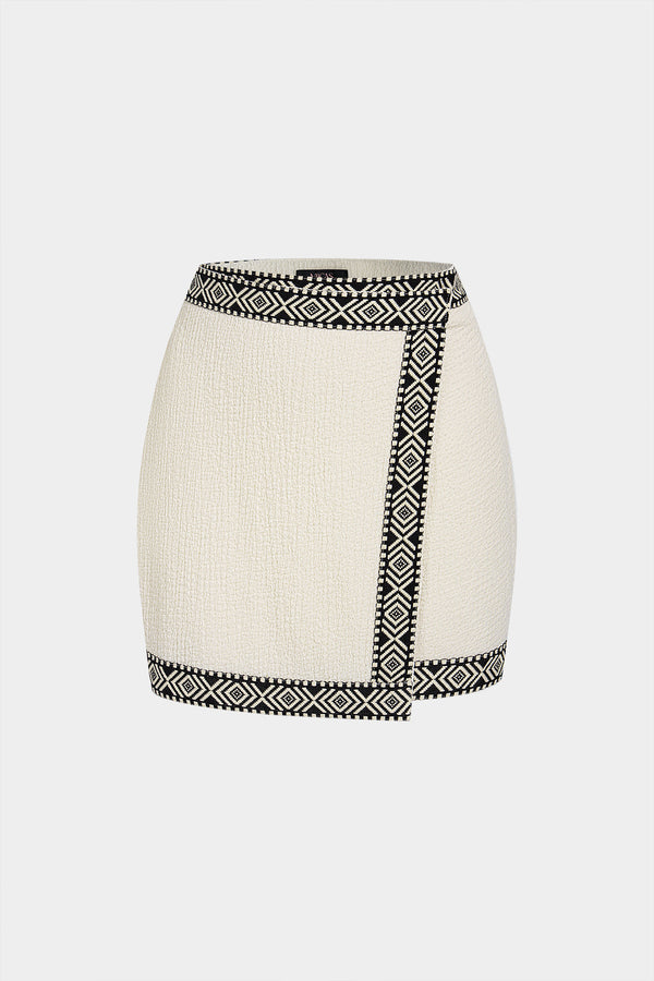Patchwork asymmetrische minirok